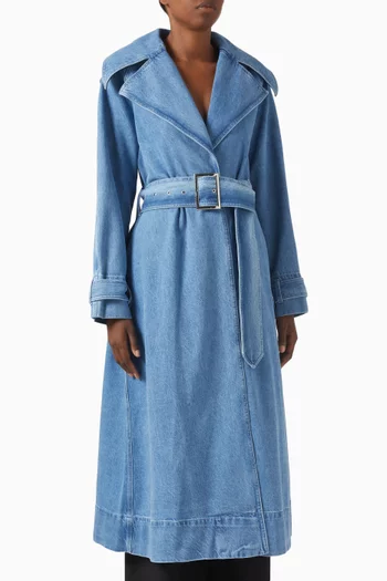 Chloe Trench Coat in Denim