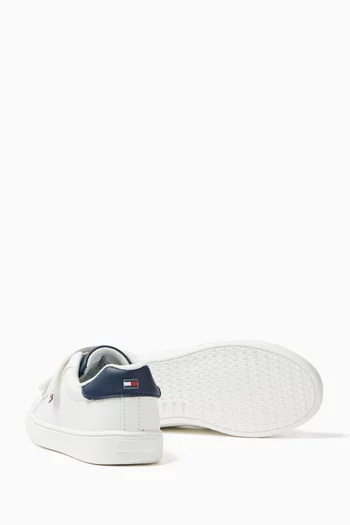 Logan Low-top Velcro Sneakers in Faux Leather