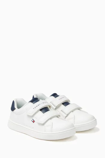 Logan Low-top Velcro Sneakers in Faux Leather