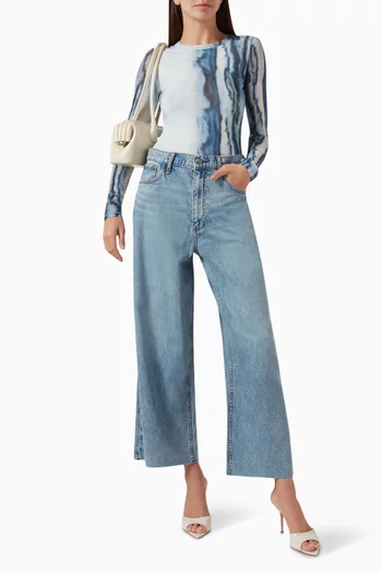 Andi Cropped Wide-Leg Jeans in Denim