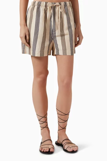 Logan Striped Shorts in Linen