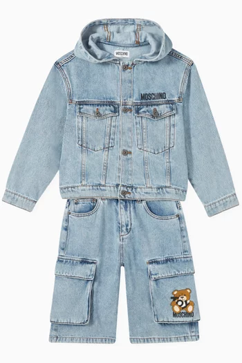 Teddy Cargo Shorts in Denim
