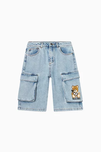 Teddy Cargo Shorts in Denim