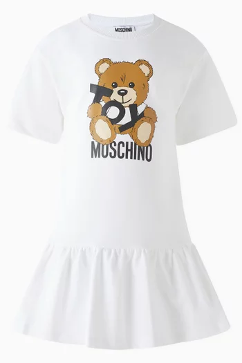 فستان بنمط تي شيرت بدب تيدي قطن جيرسيه