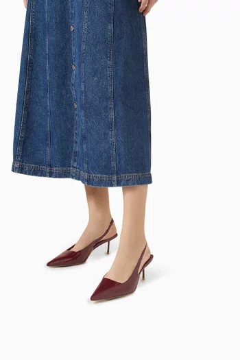 G55 Slingback Pumps in Faux Patent Leather