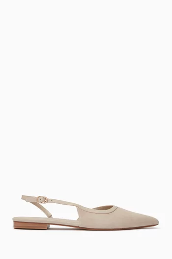 Cheri Slingback Mules in Faux Suede