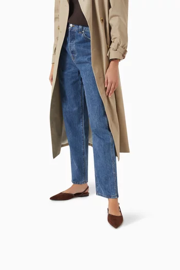 Cheri Slingback Mules in Faux Suede