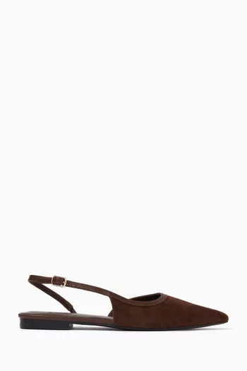Cheri Slingback Mules in Faux Suede