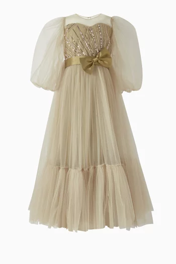 Bow Embellished Maxi Dress