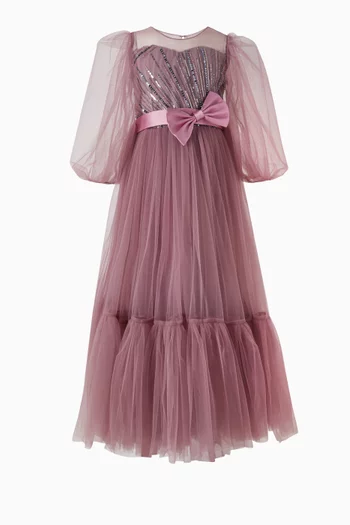 Bow Embellished Maxi Dress