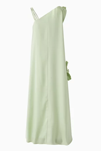 Floral Applique Asymmetrical Dress
