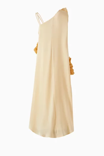 Floral Applique Asymmetrical Dress