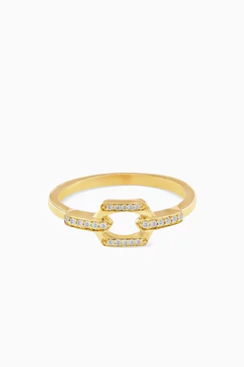 Links Diamond Ring in 18kt Yellow Gold