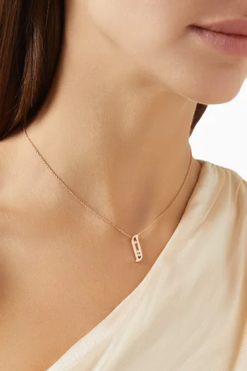 Alif Diamond Necklace in 18kt Rose Gold