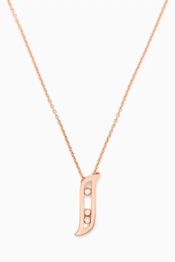 Alif Diamond Necklace in 18kt Rose Gold