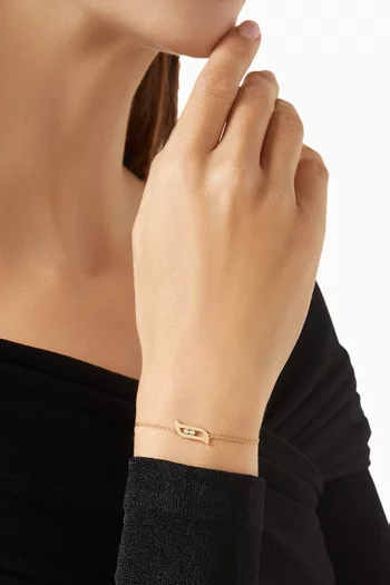 سوار ألف مرصع بالماس ذهب وردي عيار 18