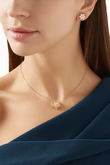 Stella D'Oro Diamond & Mother of Pearl Necklace in 18kt Rose Gold