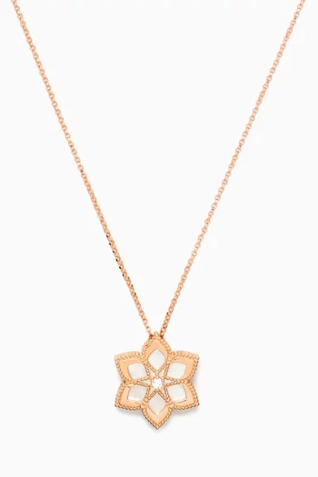 Stella D'Oro Diamond & Mother of Pearl Necklace in 18kt Rose Gold