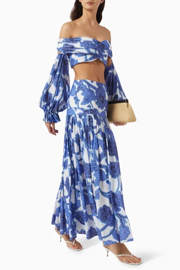 Napoli Maxi Skirt in Rayon-blend