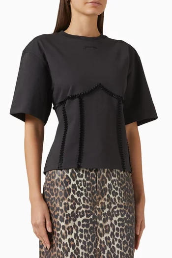 Tie-back T-shirt in Organic Cotton