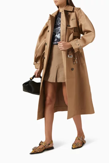 Trench Coat in Bonded Cotton
