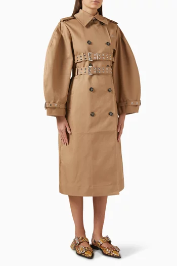 Trench Coat in Bonded Cotton