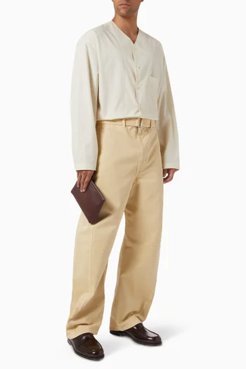 Twisted Belted Pants in Denim