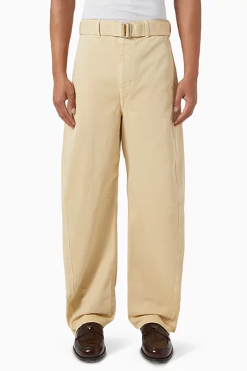 Twisted Belted Pants in Denim