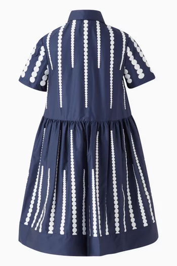Embroidered Shirt Dress in Cotton