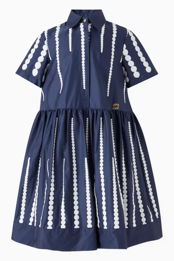 Embroidered Shirt Dress in Cotton