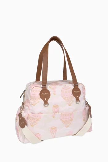 Hot Air Balloon Changing Bag in Cotton & Leather