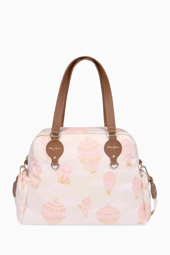 Hot Air Balloon Changing Bag in Cotton & Leather