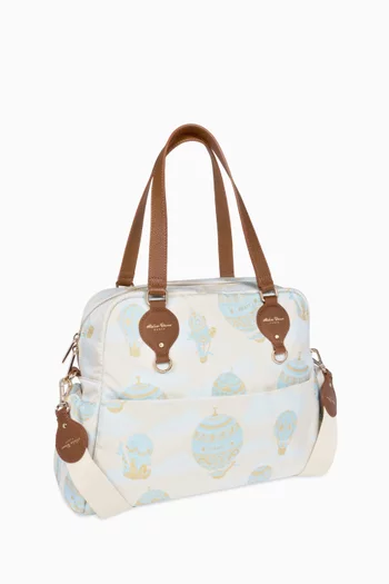 Hot Air Balloon Changing Bag in Cotton & Leather