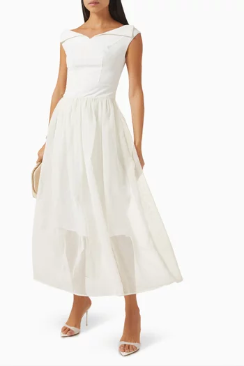 Hira Dress in Silk & Crepe