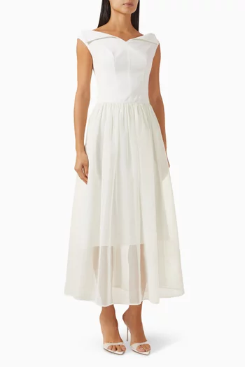 Hira Dress in Silk & Crepe