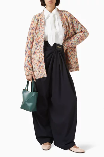 Draped Logo Pants in Wool