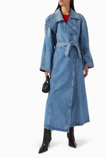 Kosmo Trench Coat in Denim