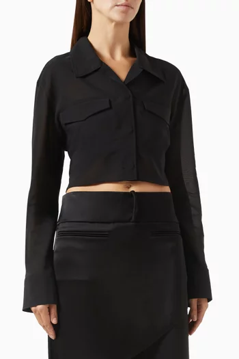 تي شيرت قصير مزيج قطن