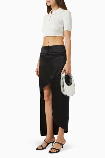 Cropped Polo Shirt in Knit