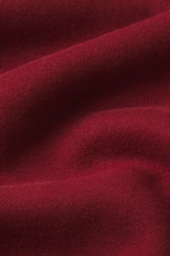 كنزة كلاسيكية بغطاء رأس وسحّاب كامل صوف قطني