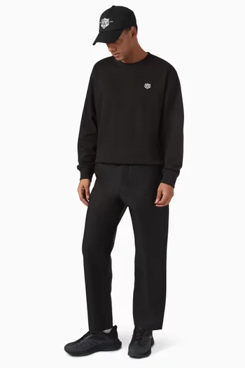 Happy Tiger Embroidered Sweatshirt in Cotton