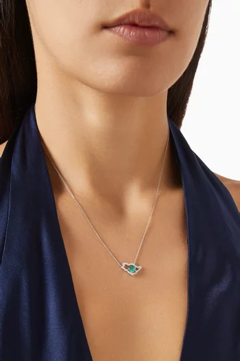 Saudi Map Diamond Necklace in 18kt White Gold