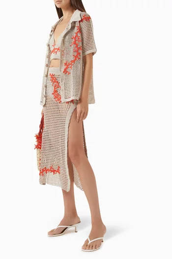 Atlas Hand-crochet Cardigan in Cotton