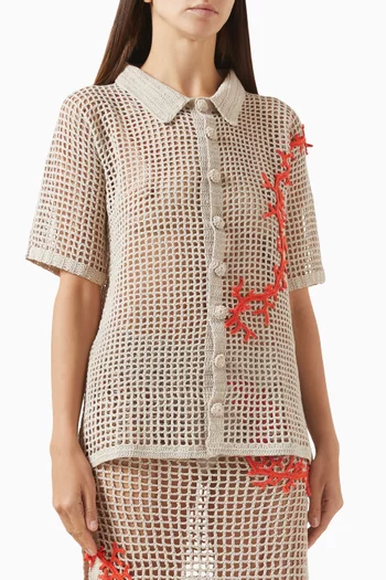 Atlas Hand-crochet Cardigan in Cotton