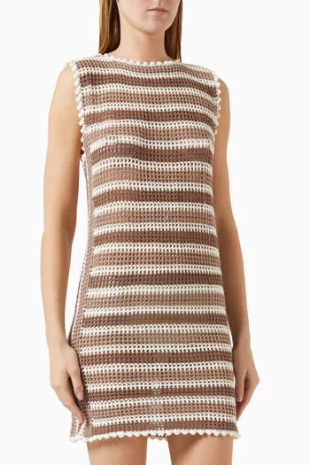 Elia Hand-crochet Mini Dress in Cotton