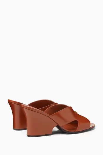 Vera 80 Mule Sandals in Glazed Leather