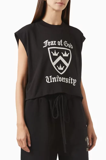 Cropped Muscle T-shirt in Tri-blend Jersey