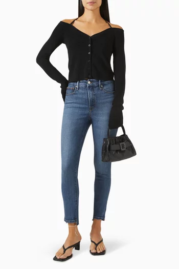 Rib-knit Off-shoulder Top