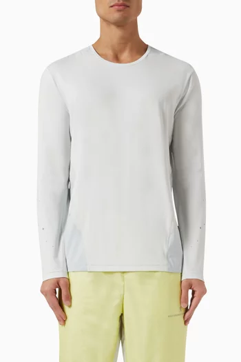 تي شيرت راننج بأكمام طويلة وطبعة PAF