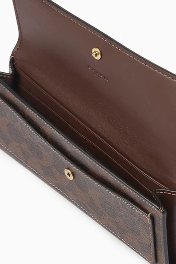 Mila Long Flap Wallet in Signature Canvas & Leather